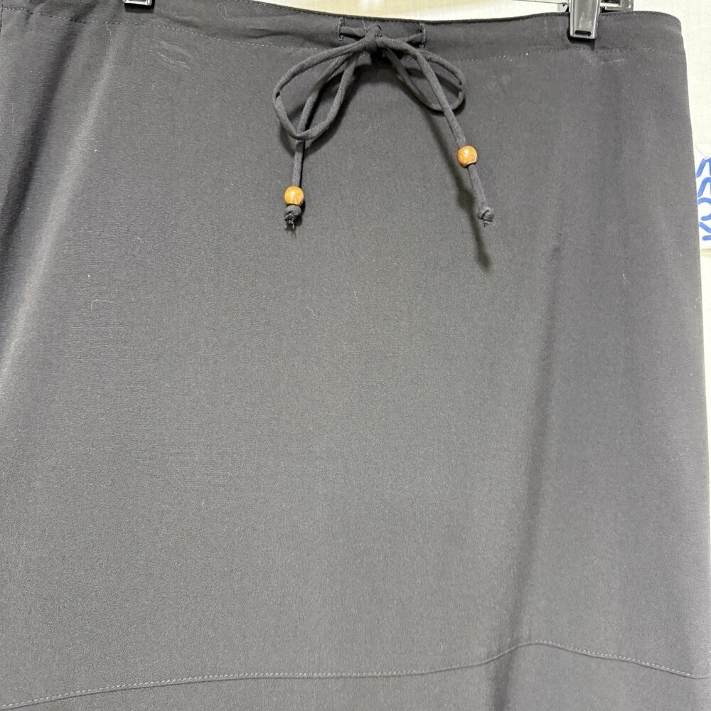 First Option Womens Size 12 Skirt Black A-Line Maxi Waist Tie Stretchy NWT NEW - Picture 4 of 7